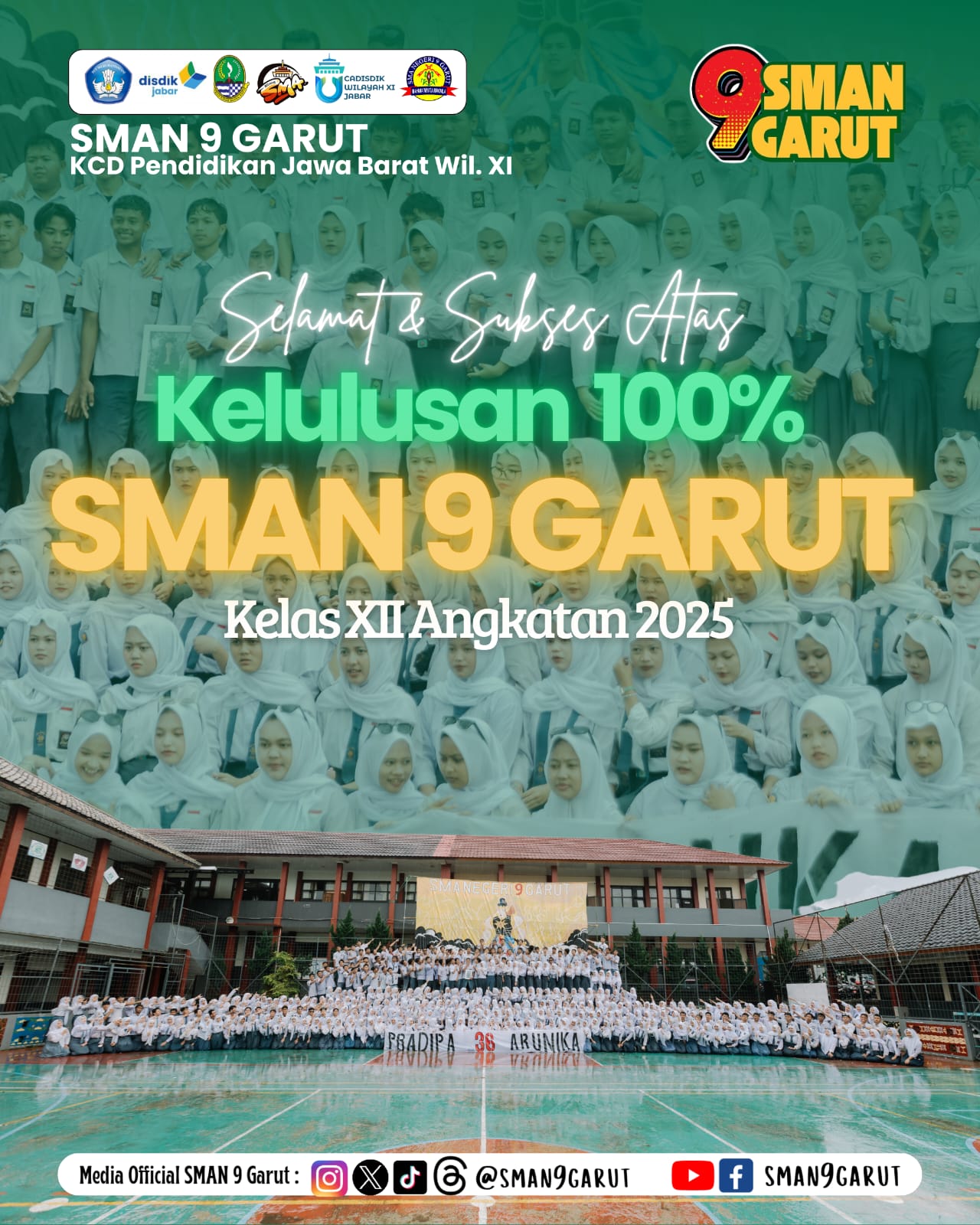 Selamat! Siswa SMA Negeri 9 Garut Tahun Pelajaran 2024/2025 Lulus 100%! Selamat! Siswa SMA Negeri 9 Garut Tahun Pelajaran 2024/2025 Lulus 100%!