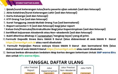 Daftar Ulang SPMB SMA Negeri 9 Garut