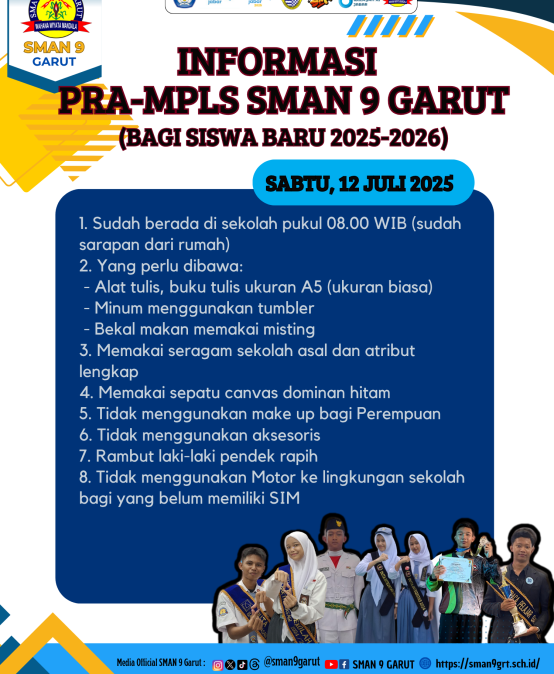 Informasi Pra-MPLS SMA Negeri 9 Garut untuk Siswa Baru