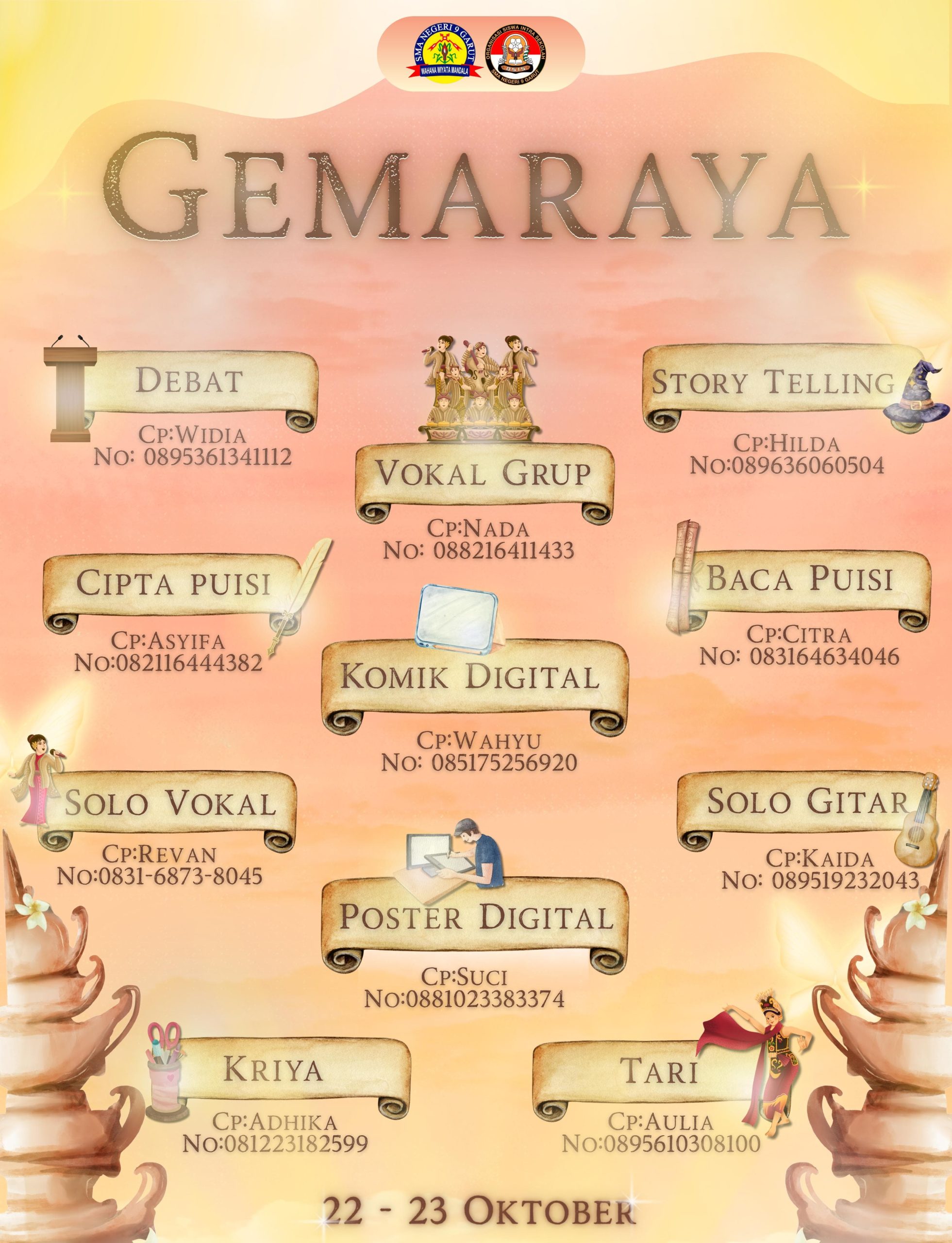 Festival GEMARAYA SMA Negeri 9 Garut; Menggali Potensi, Menyemai Prestasi. Festival GEMARAYA SMA Negeri 9 Garut; Menggali Potensi, Menyemai Prestasi.