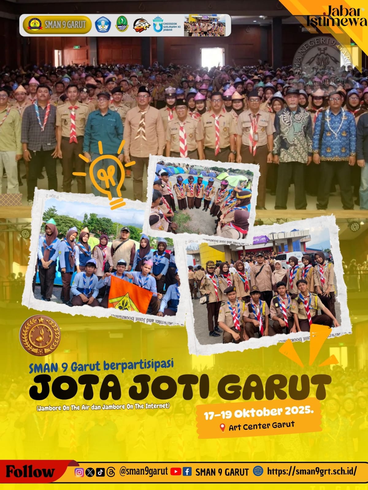 Pramuka SMA Negeri 9 Garut Ikuti Jambore Global JOTA-JOTI 2025; Kuasai Teknologi dan Perluas Jaringan Dunia Pramuka SMA Negeri 9 Garut Ikuti Jambore Global JOTA-JOTI 2025; Kuasai Teknologi dan Perluas Jaringan Dunia
