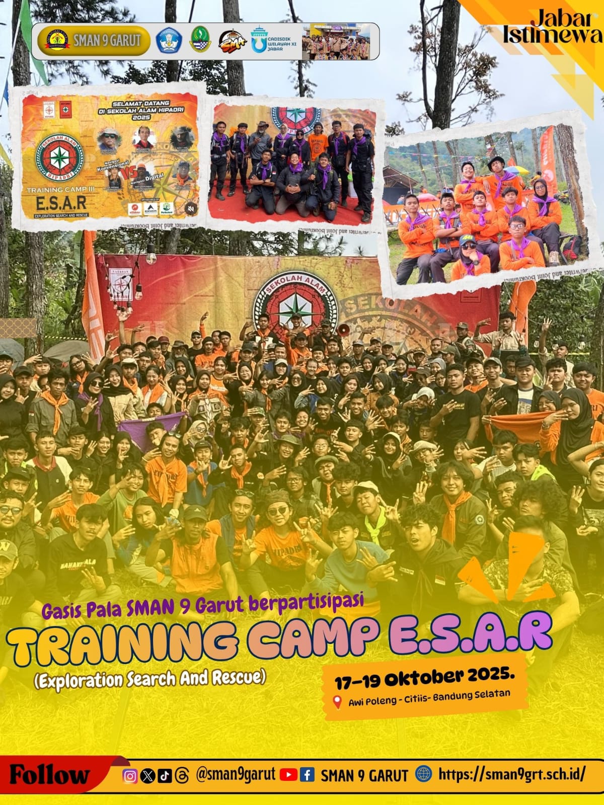 Gasispala SMA Negeri 9 Garut Rampungkan Training ESAR; Bekal Ilmu Navigasi dan SAR dari Praktisi Nasional Gasispala SMA Negeri 9 Garut Rampungkan Training ESAR; Bekal Ilmu Navigasi dan SAR dari Praktisi Nasional