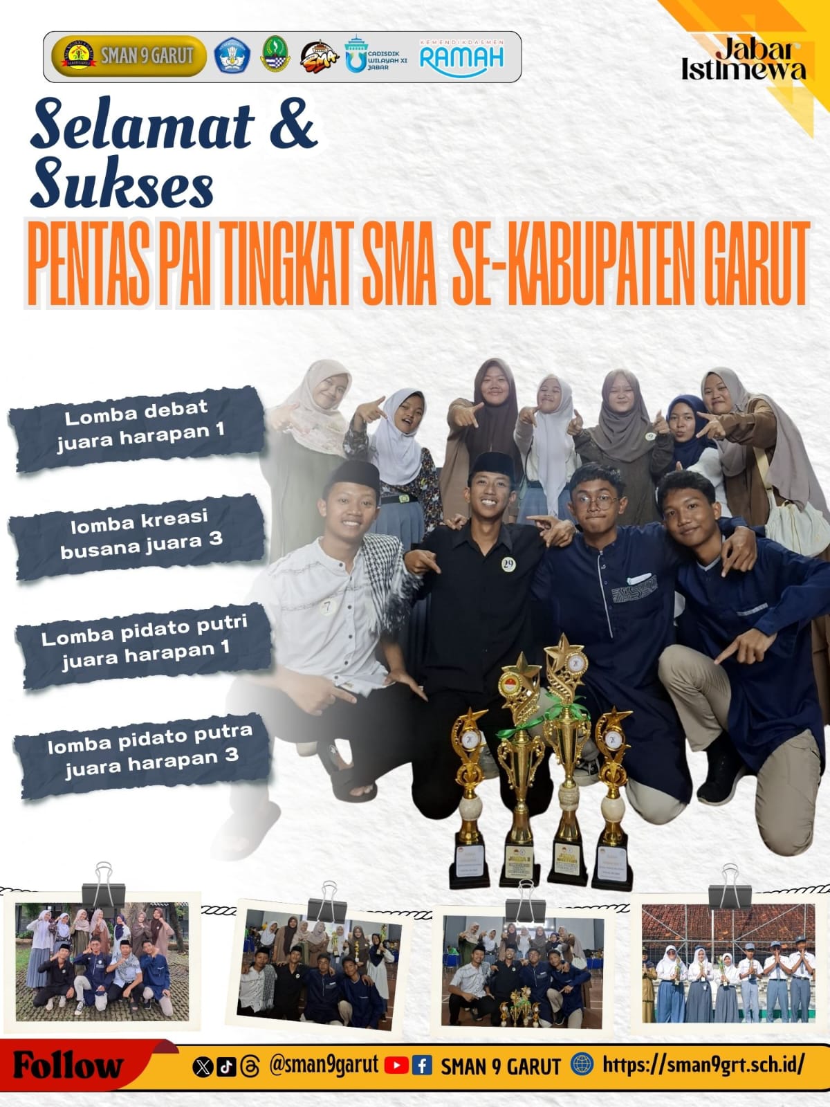 Delegasi SMA Negeri 9 Garut Ukir Prestasi di PENTAS PAI Tingkat SMA Tahun 2025 Delegasi SMA Negeri 9 Garut Ukir Prestasi di PENTAS PAI Tingkat SMA Tahun 2025