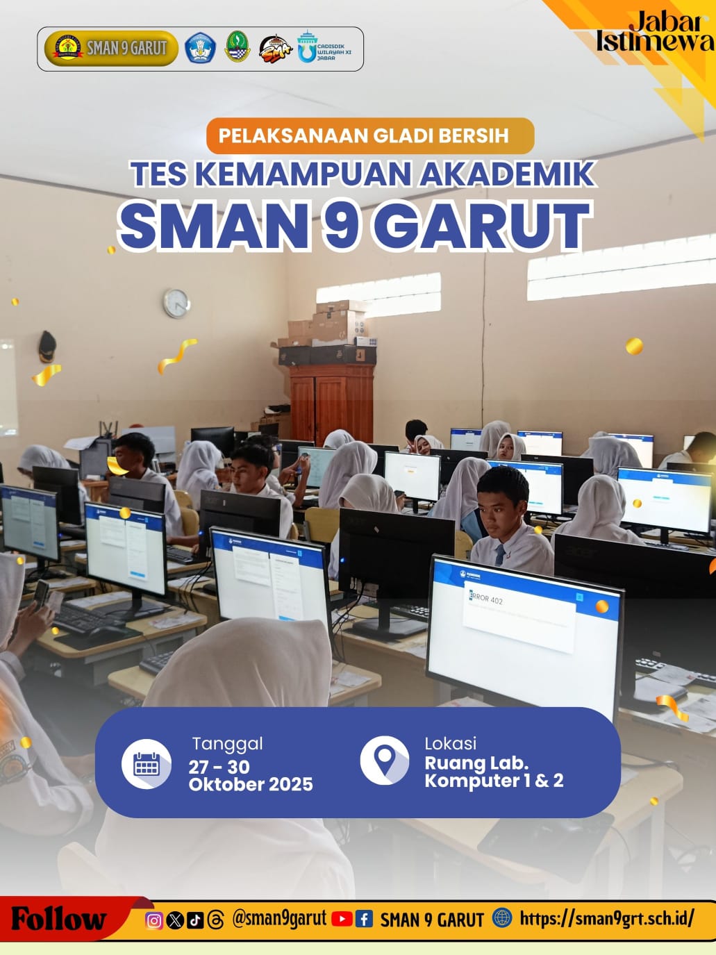 SMA Negeri 9 Garut Jalani Gladi Bersih Tes Kemampuan Akademik (TKA)
