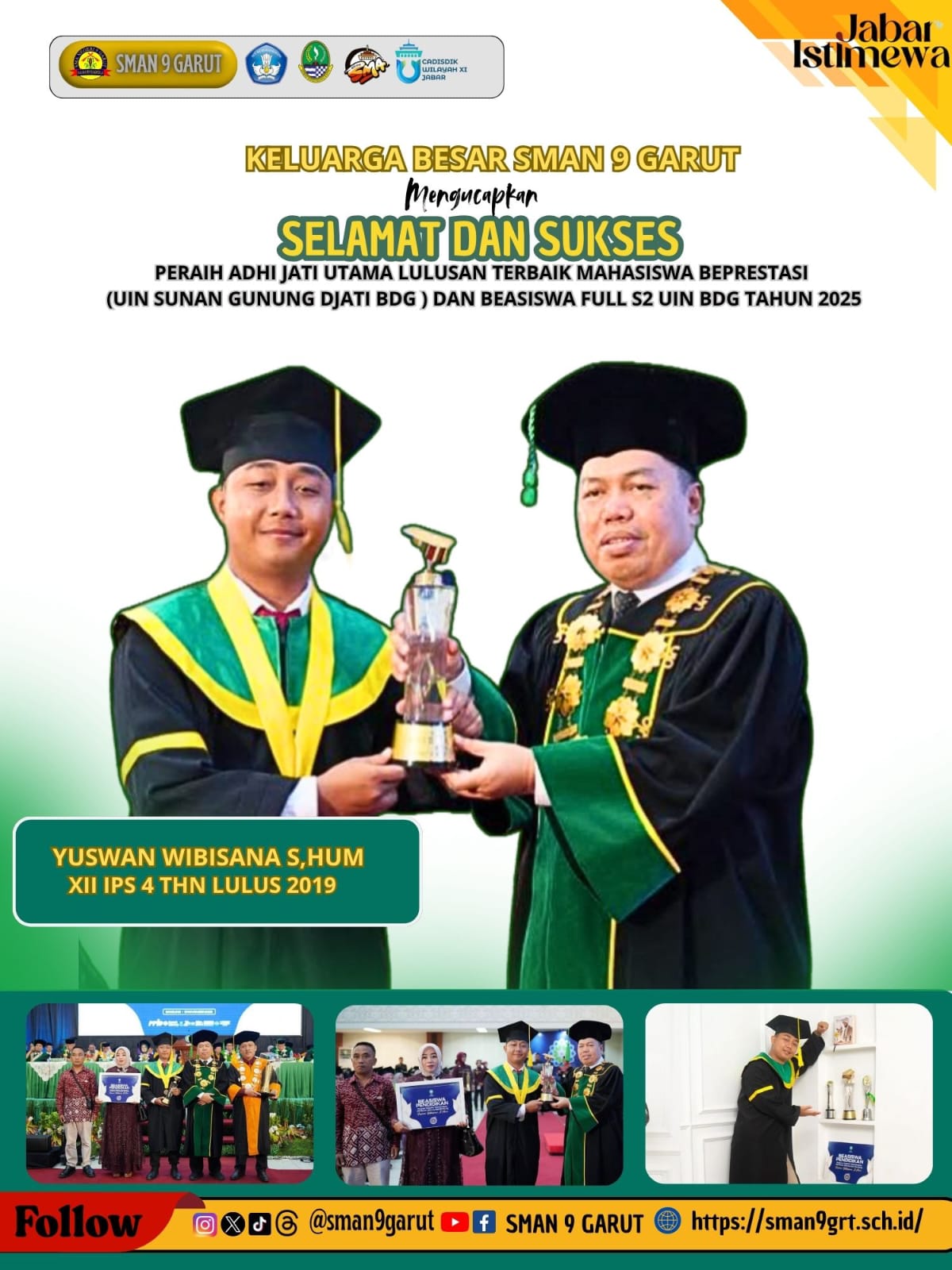 Kabar Baik! Alumni SMA Negeri 9 Garut Raih Adhi Jati Utama