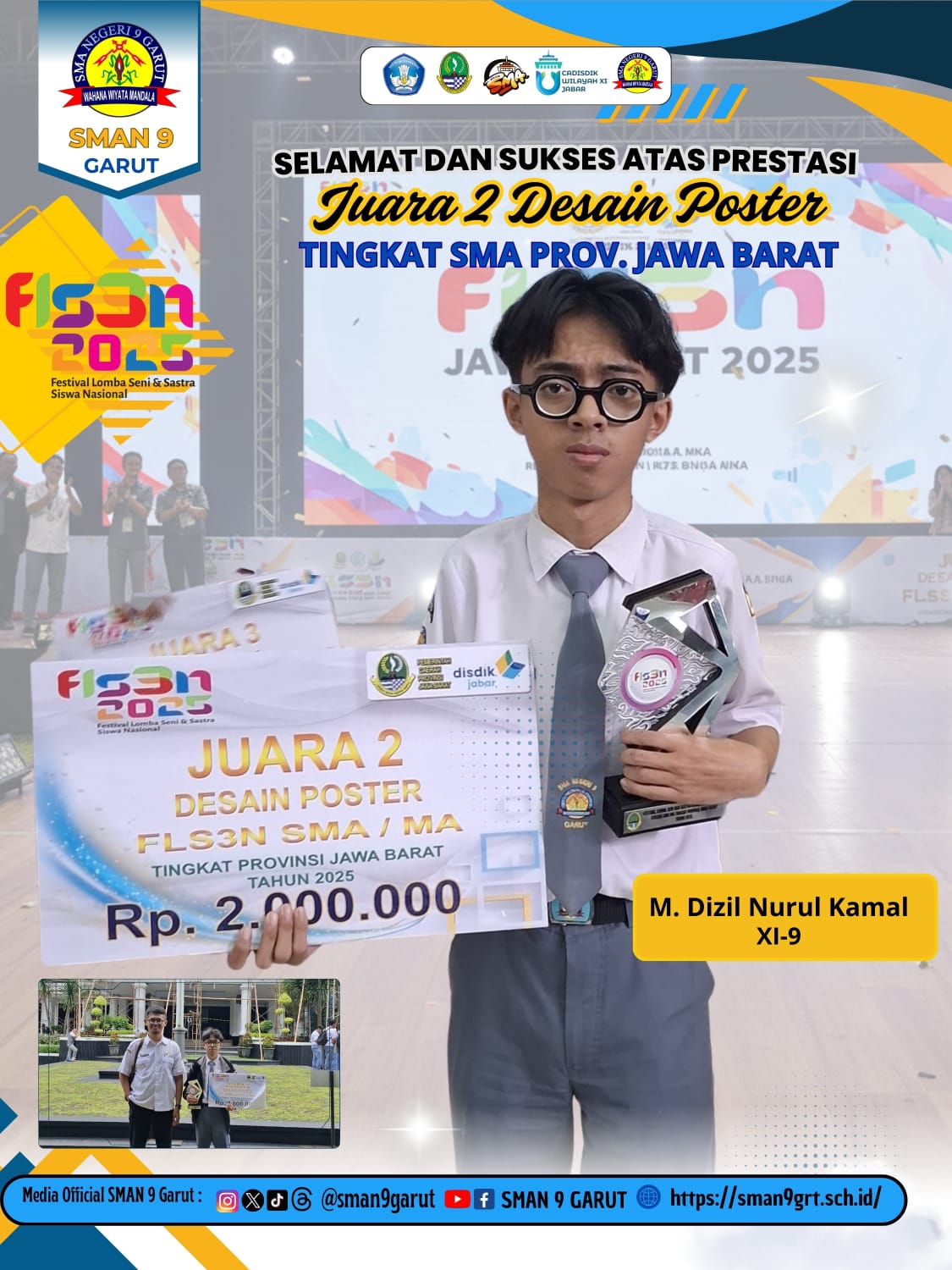 Siswa SMA Negeri 9 Garut Raih Juara 2 Desain Poster FLS3N Tingkat Provinsi Jawa Barat 2025