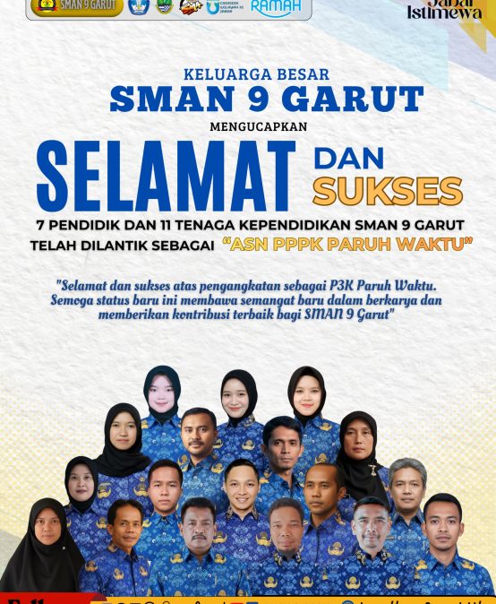 Selamat dan Sukses Pendidik dan Tendik SMA Negeri 9 Garut yang Resmi Dilantik sebagai ASN PPPK Paruh Waktu