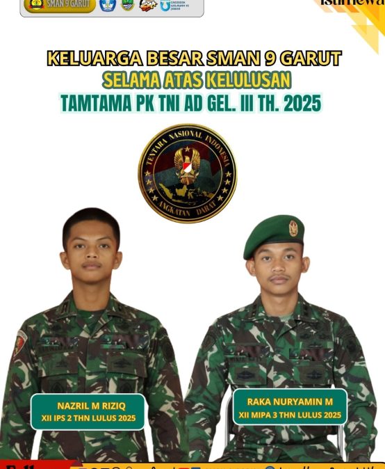 SMA Negeri 9 Garut Sampaikan Ucapan Selamat atas Kelulusan Siswa dalam Seleksi Tamtama PK TNI AD Gelombang III Tahun 2025